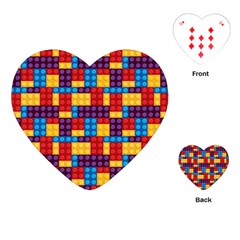Lego Background Game Playing Cards Single Design (heart) by Mariart