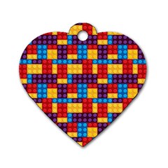 Lego Background Game Dog Tag Heart (one Side)