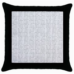 Binary Background Throw Pillow Case (black) by Bajindul