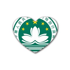 Emblem Of Macao Rubber Coaster (heart)  by abbeyz71