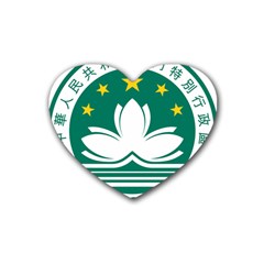Emblem Of Macao Heart Coaster (4 Pack)  by abbeyz71