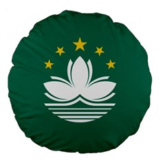 Flag Of Macao Large 18  Premium Flano Round Cushions by abbeyz71