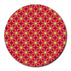 Red Yellow Pattern Design Round Mousepads