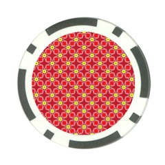 Red Yellow Pattern Design Poker Chip Card Guard