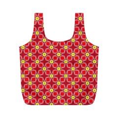 Red Yellow Pattern Design Full Print Recycle Bag (m) by Alisyart