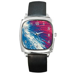 Lines Curlicue Fantasy Square Metal Watch