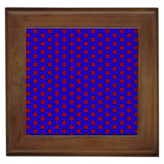 Blue Pattern Red Texture Framed Tiles