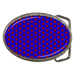 Blue Pattern Red Texture Belt Buckles by Mariart