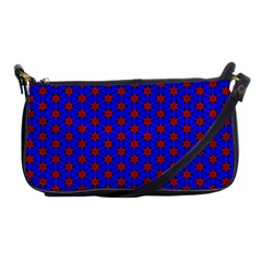 Blue Pattern Red Texture Shoulder Clutch Bag