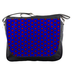Blue Pattern Red Texture Messenger Bag