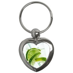 Lime Club Soda Drink Cocktail Key Chain (heart) by Pakrebo