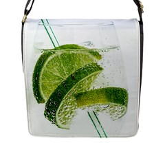 Lime Club Soda Drink Cocktail Flap Closure Messenger Bag (l) by Pakrebo