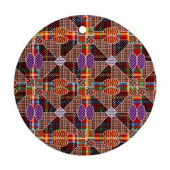 Decorated Colorful Bright Pattern Ornament (round)