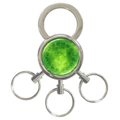 Pagan Mandala Seamless Tileable Green 3-ring Key Chain by Pakrebo