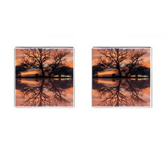 Aurora Sunset Sun Landscape Cufflinks (square) by Pakrebo