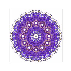 Mandala Abstract Design Pattern Blue Small Satin Scarf (square) by Pakrebo