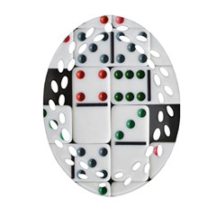 Dominos Dots Fun Ornament (oval Filigree) by Pakrebo