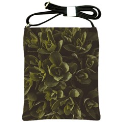 Green Leafy Plant Shoulder Sling Bag by Pakrebo