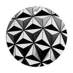 Black And White Diamond Shape Wallpaper Ornament (round)
