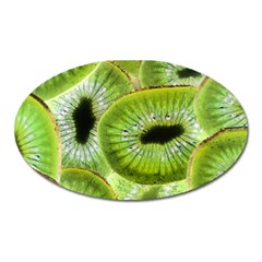 Sliced Kiwi Fruits Green Oval Magnet by Pakrebo