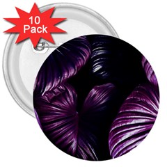 Purple Leaves 3  Buttons (10 Pack)  by Pakrebo