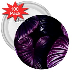 Purple Leaves 3  Buttons (100 Pack)  by Pakrebo