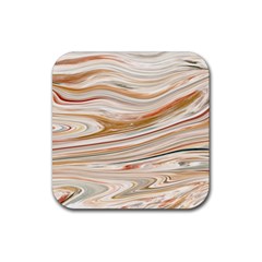 Brown And Yellow Abstract Painting Rubber Coaster (square)  by Pakrebo