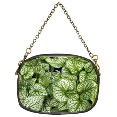 Green And White Leaf Plant Chain Purse (one Side) by Pakrebo