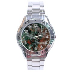 Aerial Photography Of Green Leafed Tree Stainless Steel Analogue Watch by Pakrebo