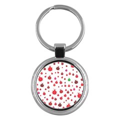 Beetle Animals Red Green Flying Key Chain (round)