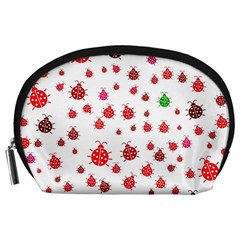 Beetle Animals Red Green Flying Accessory Pouch (large)