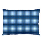 Gingham Plaid Fabric Pattern Blue Pillow Case (Two Sides) Front