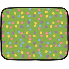 Balloon Grass Party Green Purple Fleece Blanket (mini) by HermanTelo