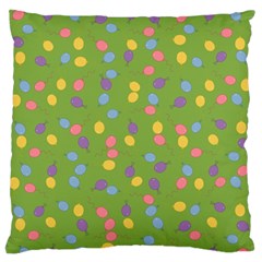 Balloon Grass Party Green Purple Large Flano Cushion Case (two Sides) by HermanTelo