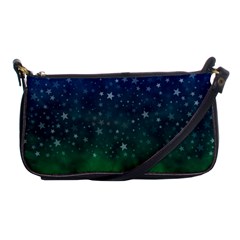 Background Blue Green Stars Night Shoulder Clutch Bag by HermanTelo