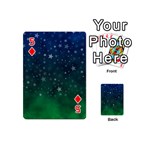 Background Blue Green Stars Night Playing Cards 54 Designs (Mini) Front - Diamond5