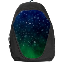Background Blue Green Stars Night Backpack Bag