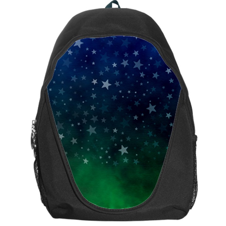 Background Blue Green Stars Night Backpack Bag