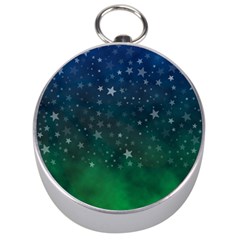 Background Blue Green Stars Night Silver Compasses by HermanTelo
