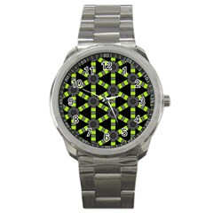 Backgrounds Green Grey Lines Sport Metal Watch