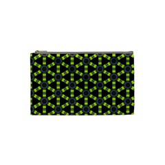 Backgrounds Green Grey Lines Cosmetic Bag (Small)