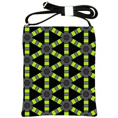 Backgrounds Green Grey Lines Shoulder Sling Bag