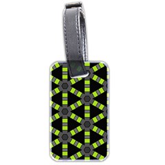 Backgrounds Green Grey Lines Luggage Tag (two sides)