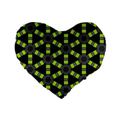Backgrounds Green Grey Lines Standard 16  Premium Flano Heart Shape Cushions