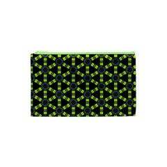 Backgrounds Green Grey Lines Cosmetic Bag (XS)