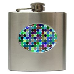 Geometric Background Colorful Hip Flask (6 Oz) by HermanTelo