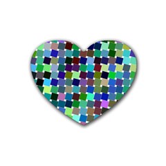 Geometric Background Colorful Heart Coaster (4 Pack) 