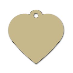 Cream Dog Tag Heart (two Sides) by designsbyamerianna