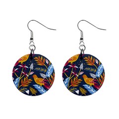 Colorful Birds In Nature Mini Button Earrings by Sobalvarro
