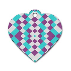 Texture Violet Dog Tag Heart (one Side)